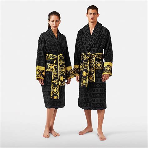 black versace dressing robe|Versace baroque bathrobe.